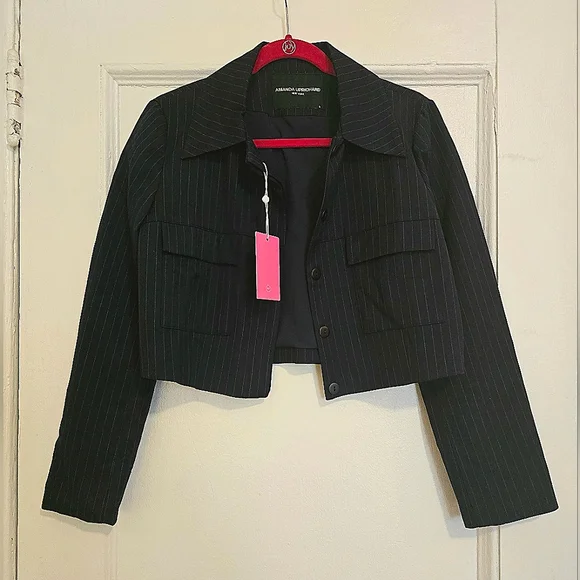 Amanda Uprichard Navy Cropped Jacket | NWT | Size Medium – Msrp $260 - Picture 8 of 16